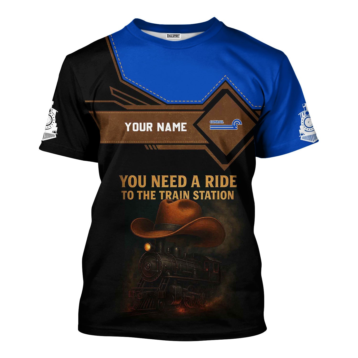 Railspirit Personalized Conrail Railroad T-Shirt You Need A Ride To The Train Station Shirt For Train Lovers