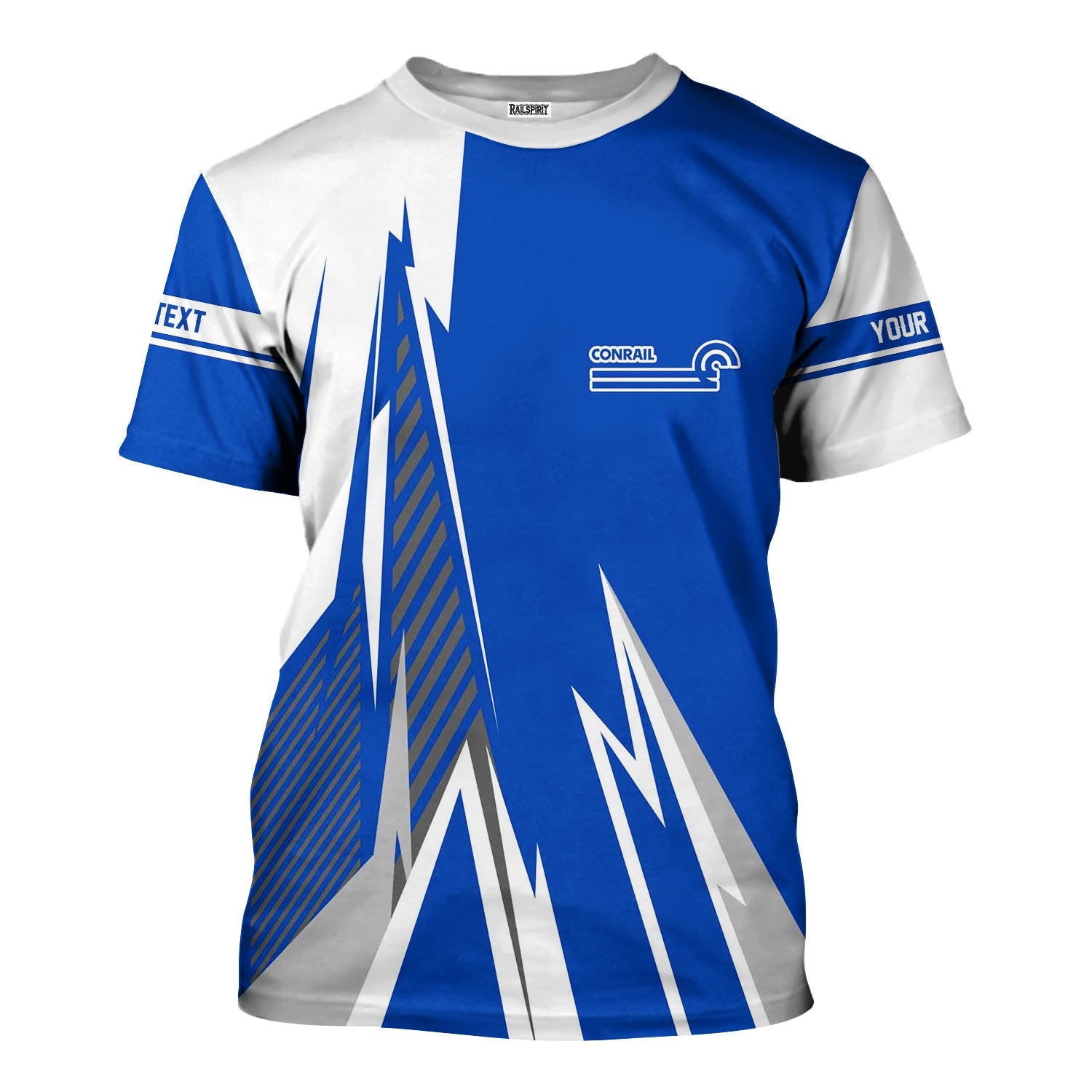 Railspirit Personalized Conrail Railroad T-Shirt Lightning-Inspired Railway Style Shirt For Train Lovers