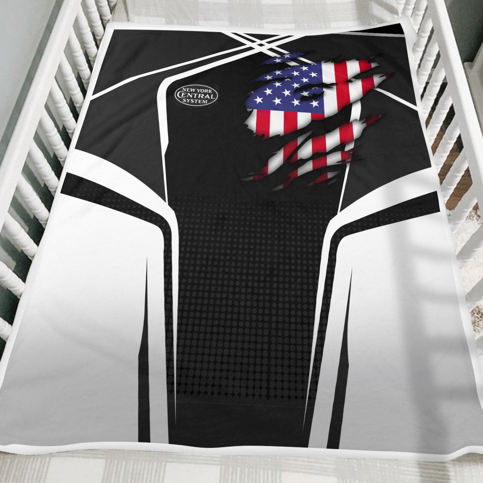 Railspirit Personalized New York Central Railroad Blanket American Vintage All Over Printed Blanket