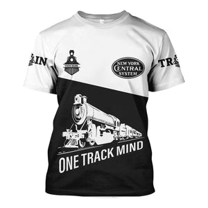 Railspirit Personalized New York Central Railroad T Shirt One Track Mind Unisex Train Shirt Gift Idea For Train Lover