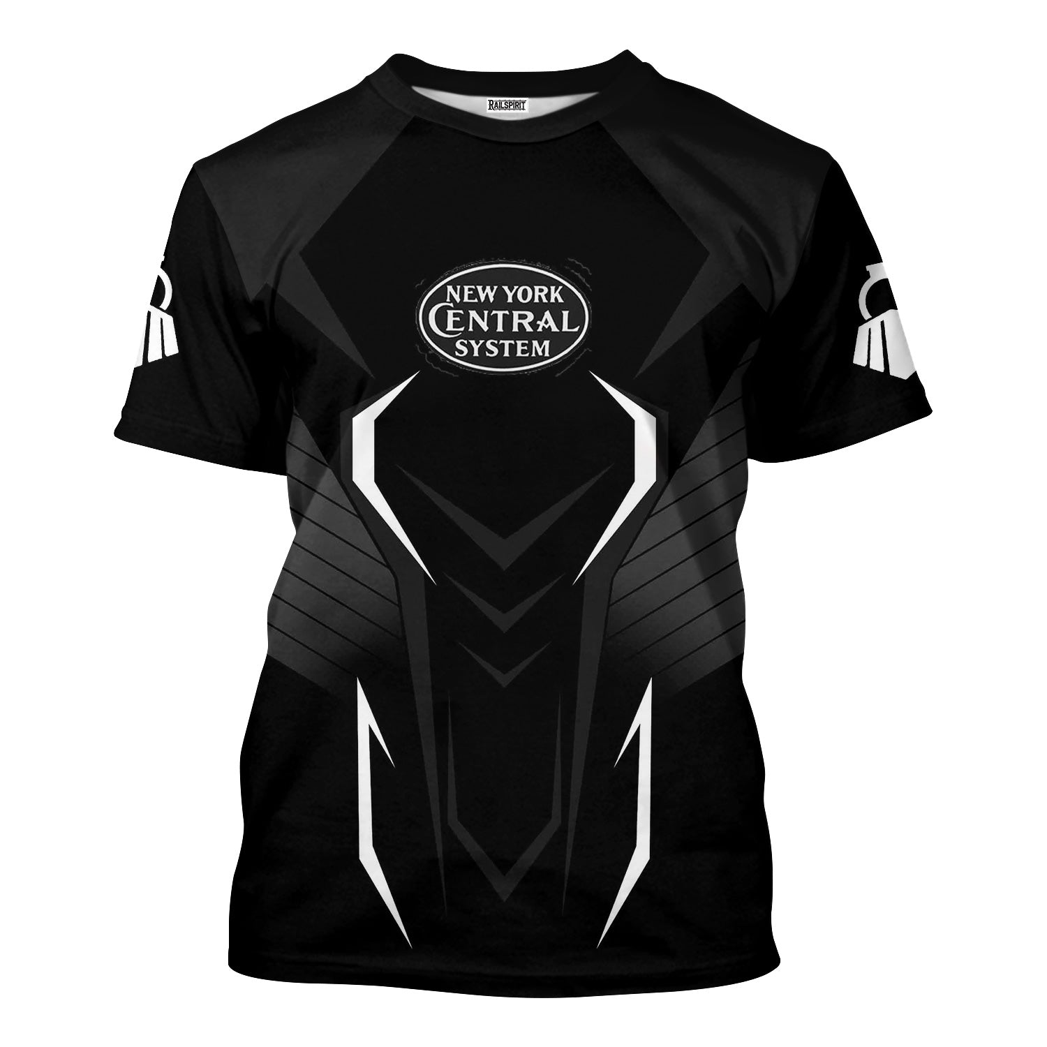 Railspirit Personalized New York Central Railroad T-Shirt Dynamic Design Style Perfect Shirt for Train Enthusiasts