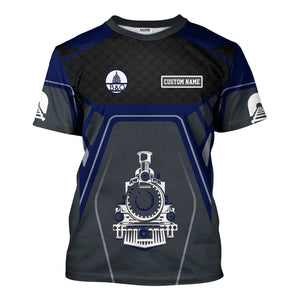 Railspirit Personalized Baltimore and Ohio Railroad T-Shirt Steam Locomotive Engine Graphic B&O Train Shirt All Over Print