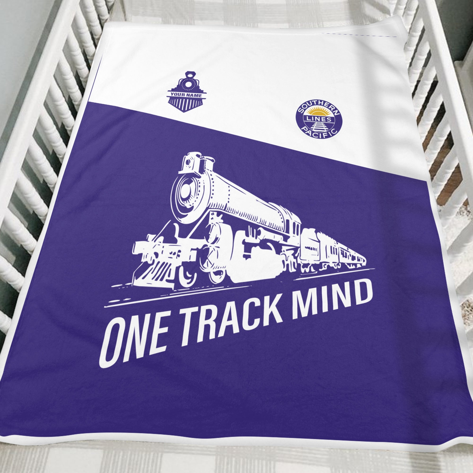 Railspirit Personalized Southern Pacific Railroad Blanket One Track Mind Train Blanket Gift Idea For Train Lover