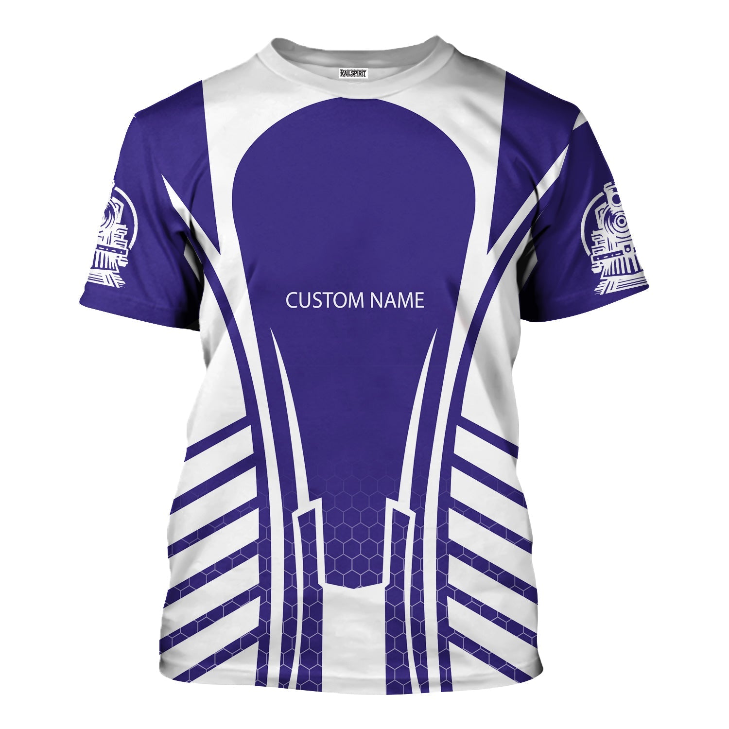 Railspirit Personalized Southern Pacific Railroad T-Shirt Striped Railroad Style Train Shirt All Over Print