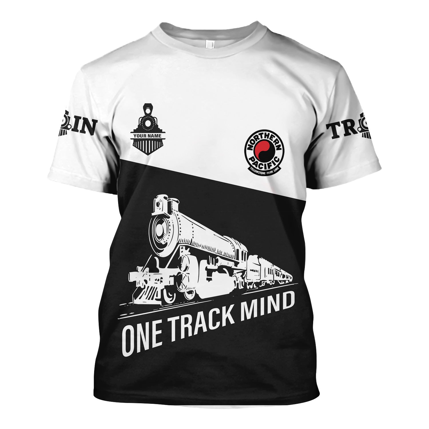 Railspirit Personalized Northern Pacific Railway T Shirt One Track Mind Unisex Train Shirt Gift Idea For Train Lover
