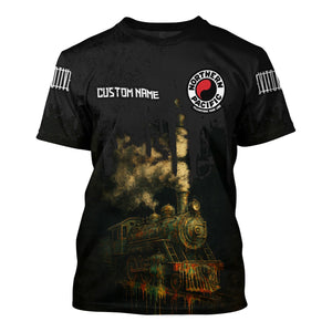 Railspirit Personalized Northern Pacific Railway T-Shirt Vintage Train Art Style Shirt For Locomotive Fans