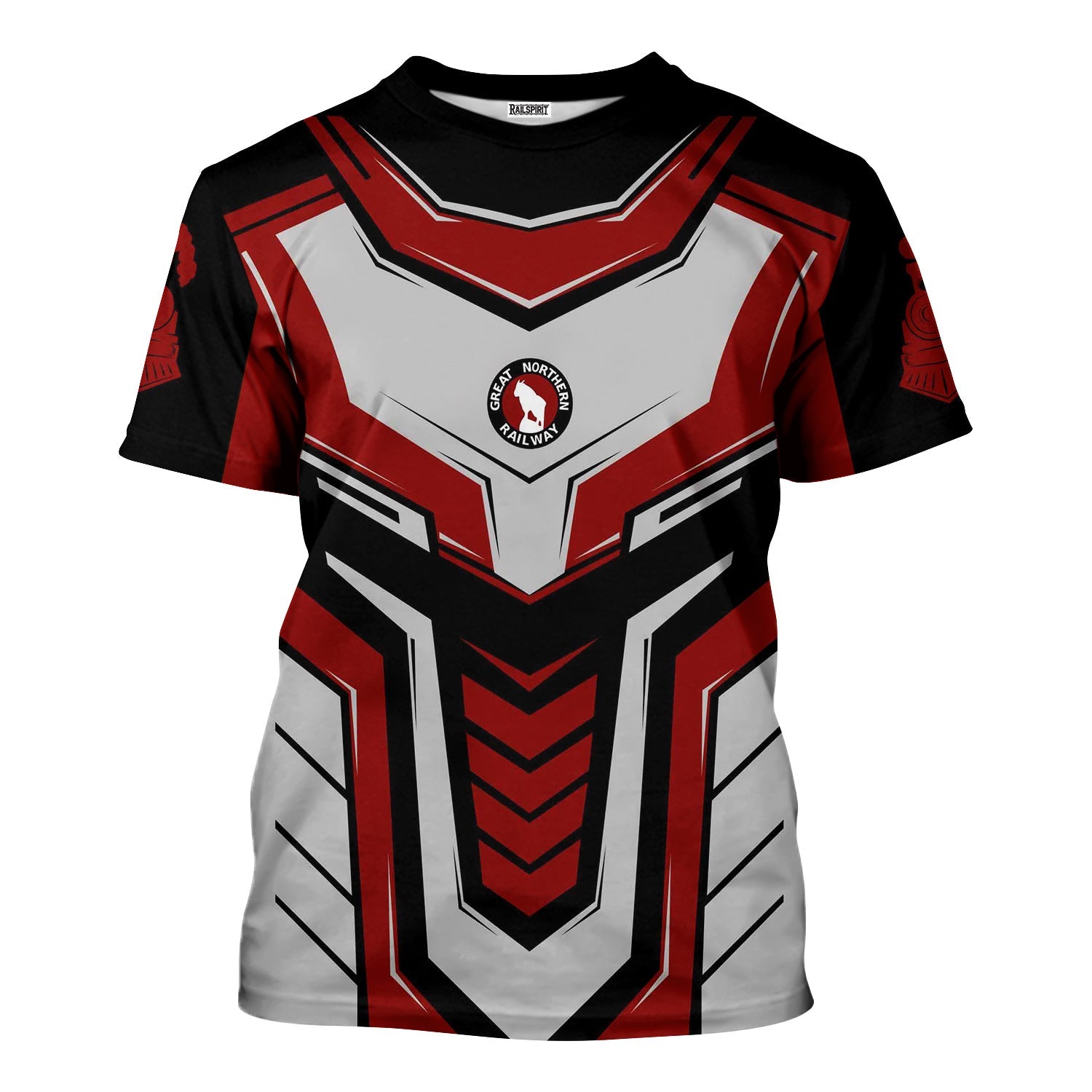 Railspirit Personalized Great Northern Railway T-Shirt Armor-Inspired Design GNR Train Shirt All Over Print
