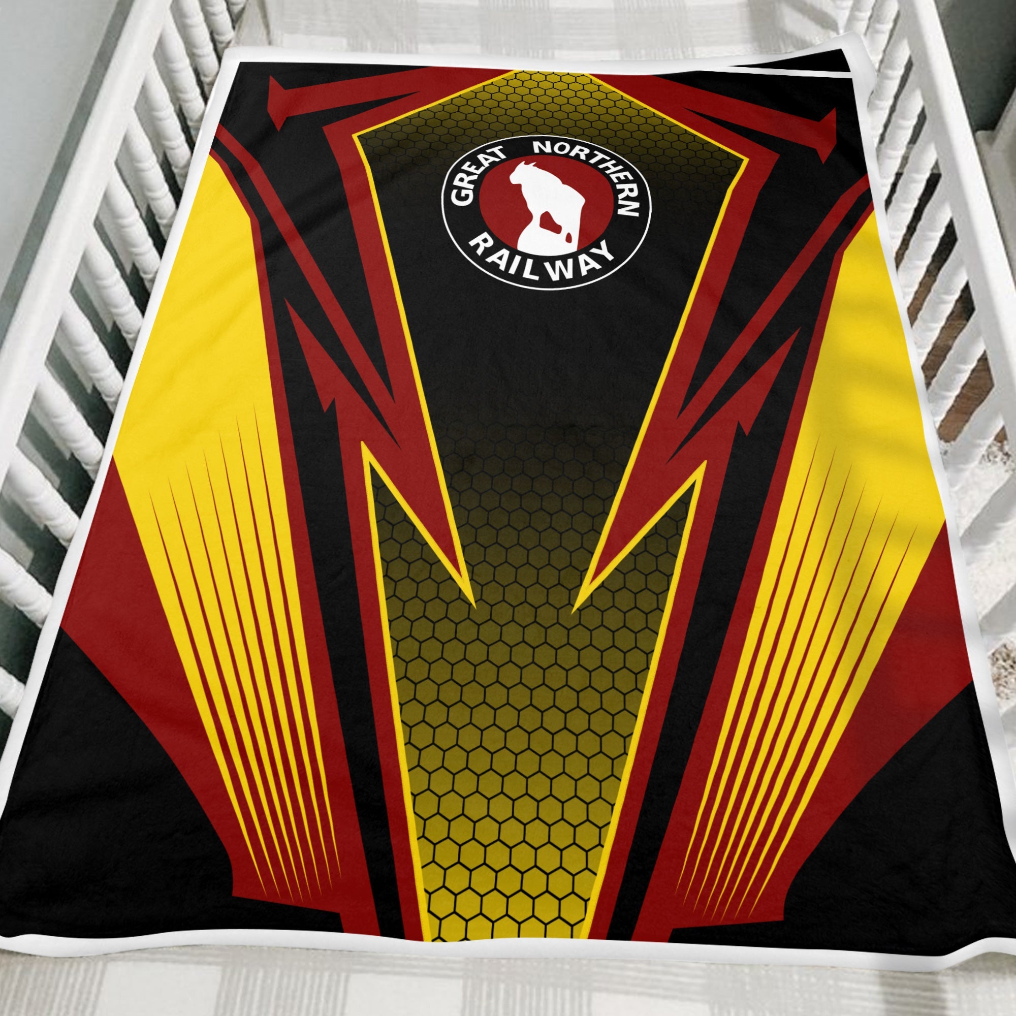 Railspirit Great Northern Railway Blanket Lightning Graphic Style GNR Blanket Gift Idea For Train Lover