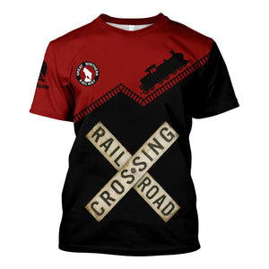Railspirit Personalized Great Northern Railway T Shirt Railroad Crossing Printed Train Track Shirt