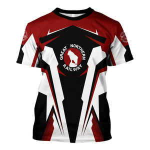 Railspirit Personalized Great Northern Railway T Shirt GNRStrong Line Style Train Unisex Shirt All Over Print