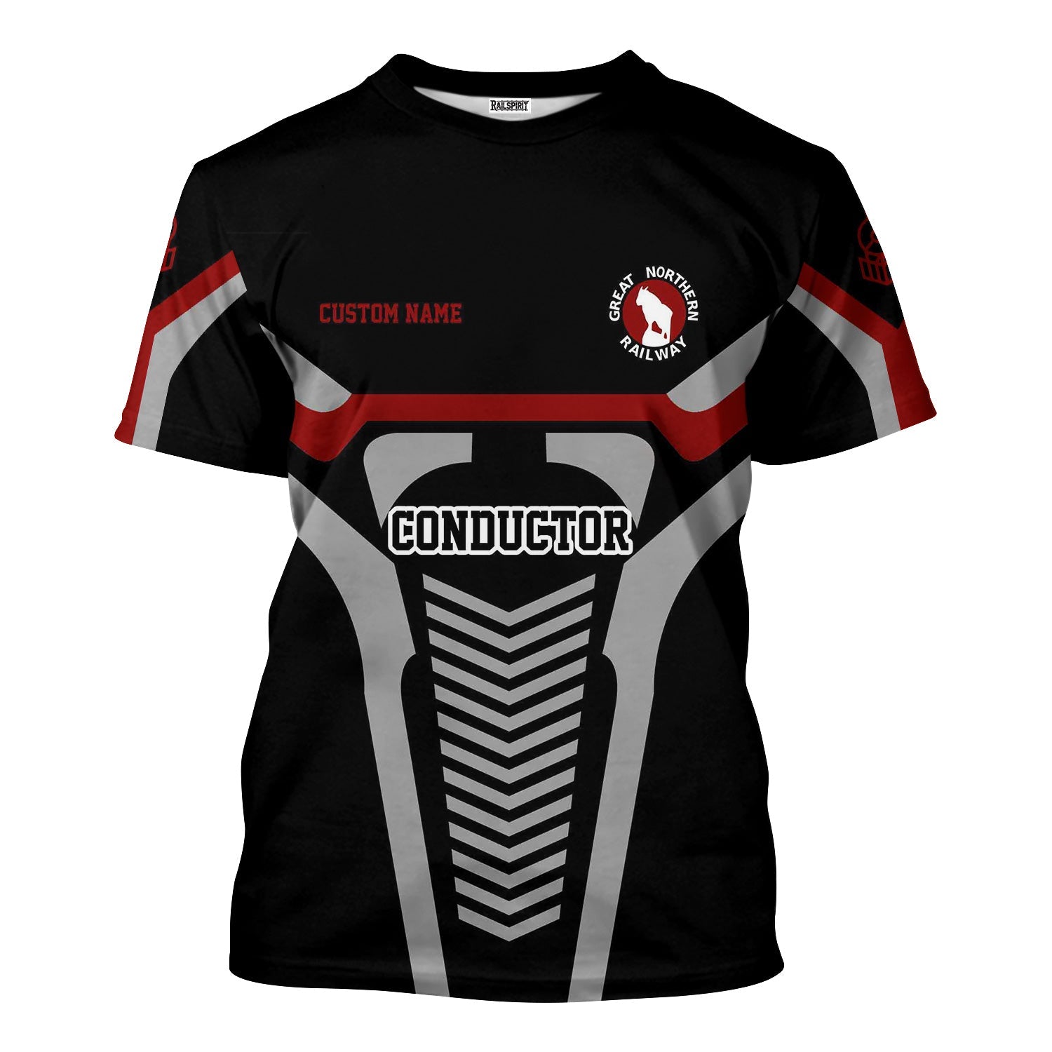 Railspirit Personalized Great Northern Railway T-Shirt Track-Inspired with Custom Job Position GNR Train Shirt