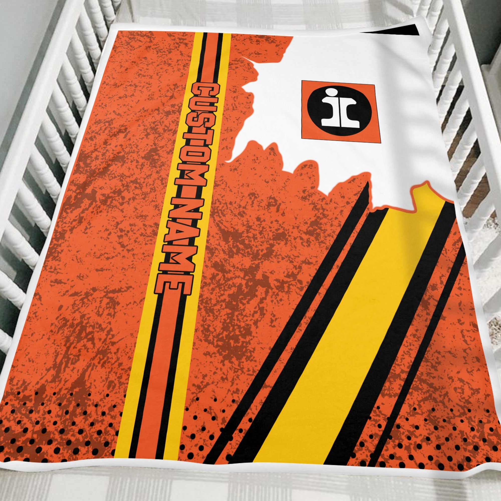 Railspirit Personalized Illinois Central Railroad Blanket Vintage All Over Printed Blanket