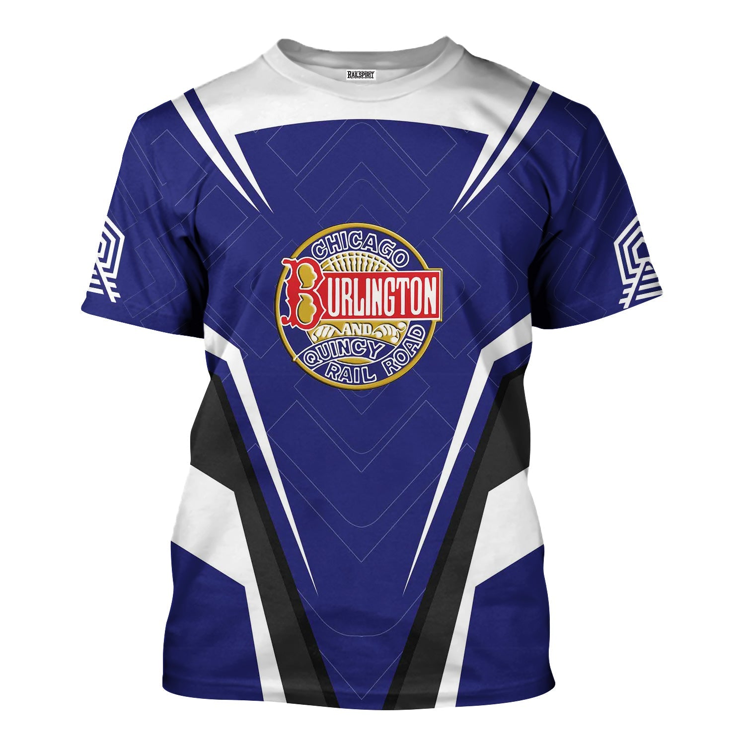 Railspirit Personalized Chicago, Burlington and Quincy Railroad T-Shirt Railway Inspired Apparel Train Shirt for Train Lovers