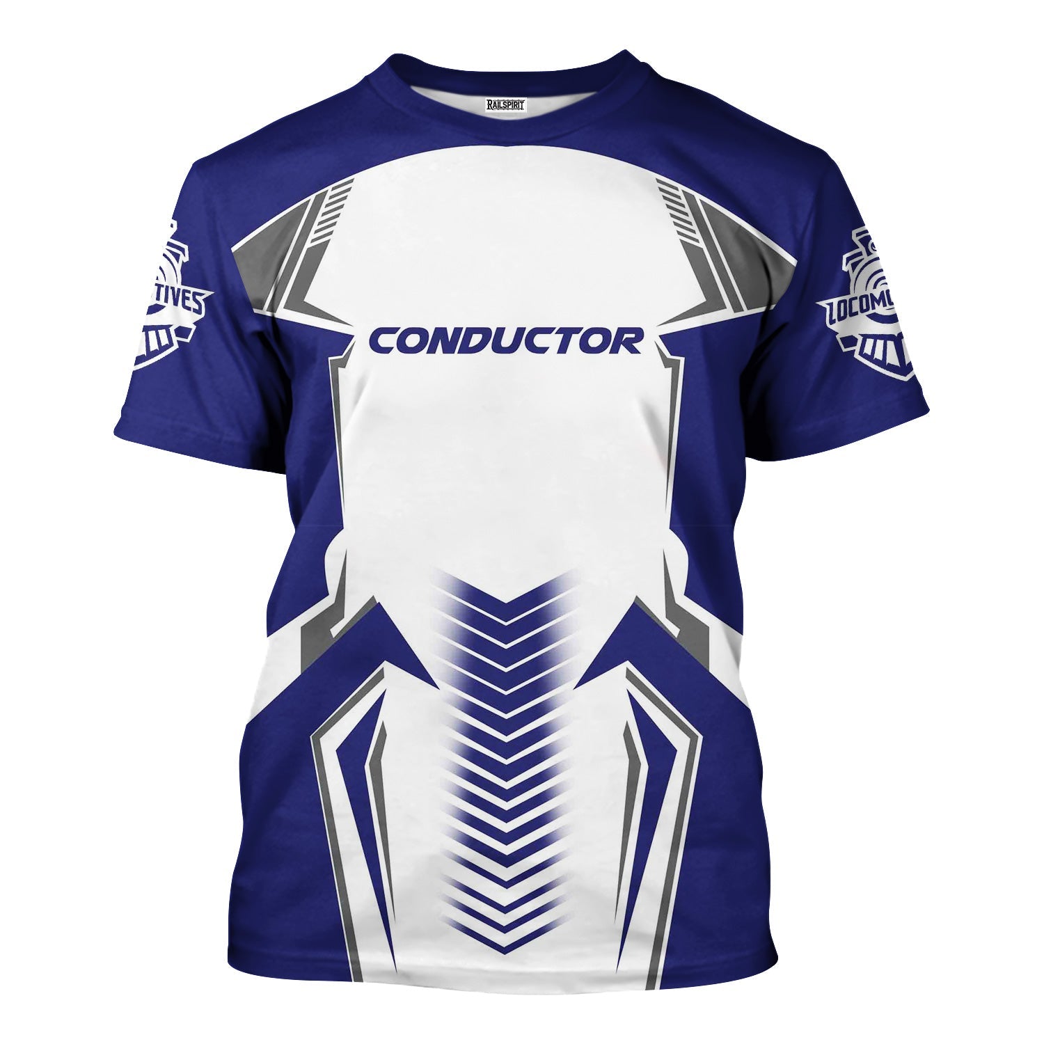 Railspirit Personalized Chicago, Burlington and Quincy Railroad T-Shirt Standout Style with Custom Position Train Shirt