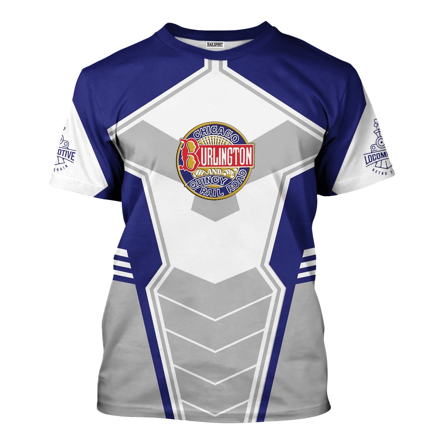 Railspirit Personalized Chicago, Burlington and Quincy Railroad T-Shirt Engine-Inspired Style Train Shirt for Railroad Fanatic