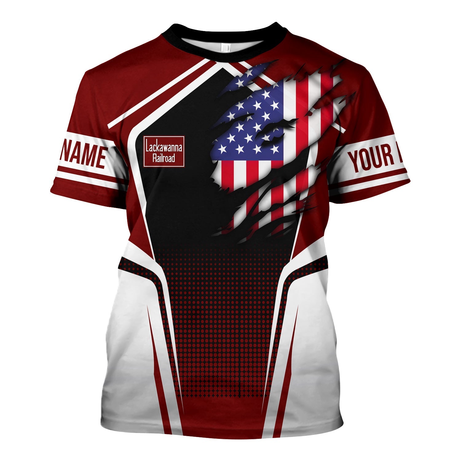 Railspirit Personalized Delaware, Lackawanna and Western Railroad T Shirt American Eagle Vintage Train DL&W Shirt