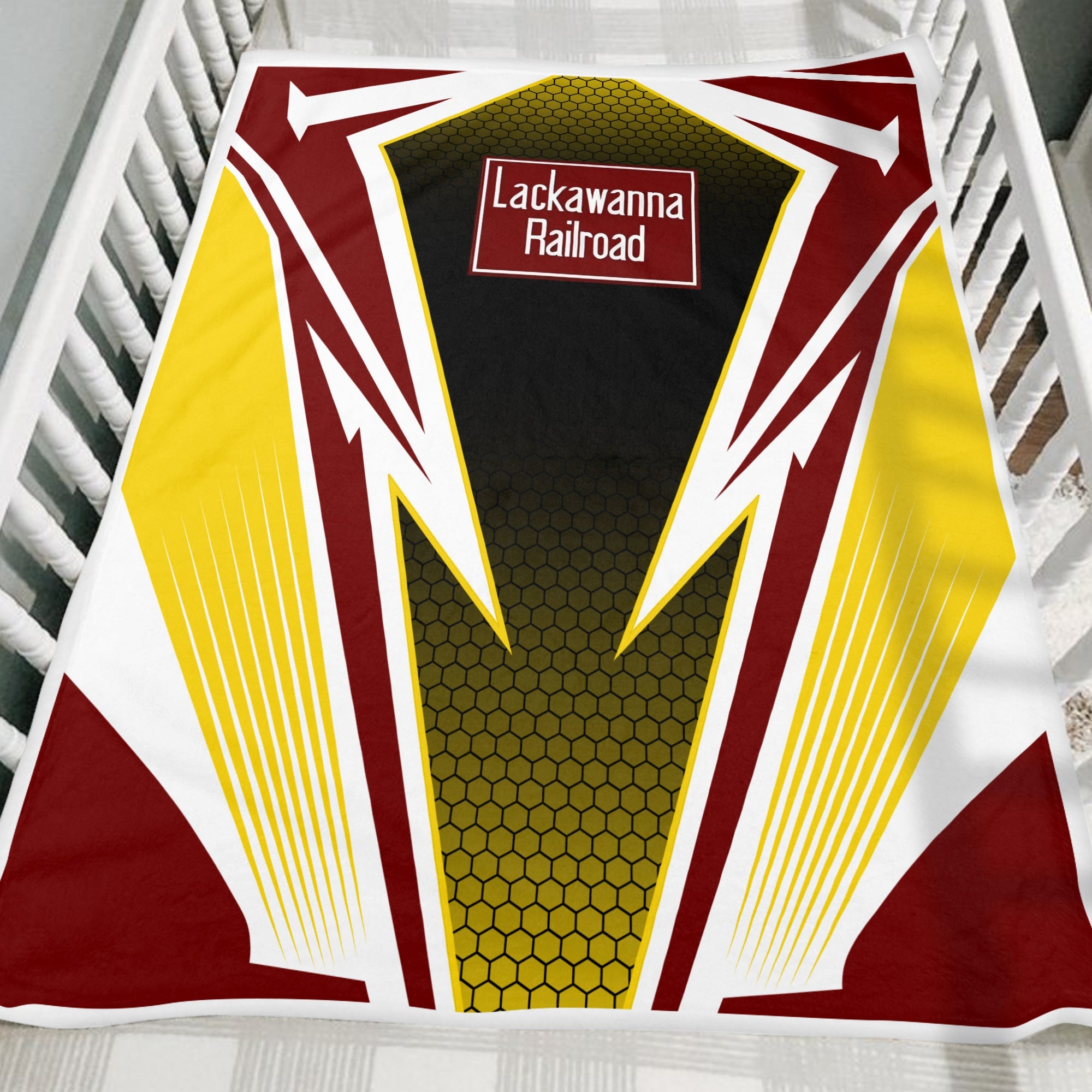 Railspirit Delaware, Lackawanna and Western Railroad Blanket Lightning Graphic Style DL&W Blanket Gift Idea For Train Lover