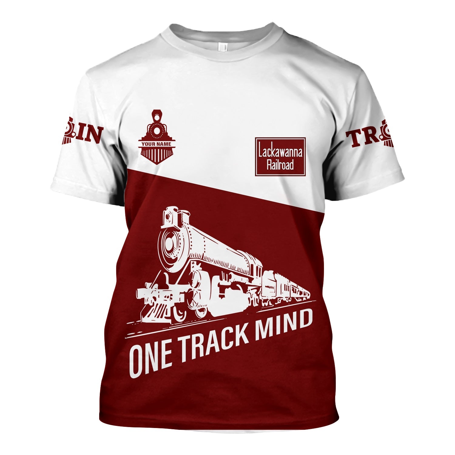 Railspirit Personalized Delaware, Lackawanna and Western Railroad T Shirt One Track Mind Unisex Train Shirt Gift Idea For Train Lover