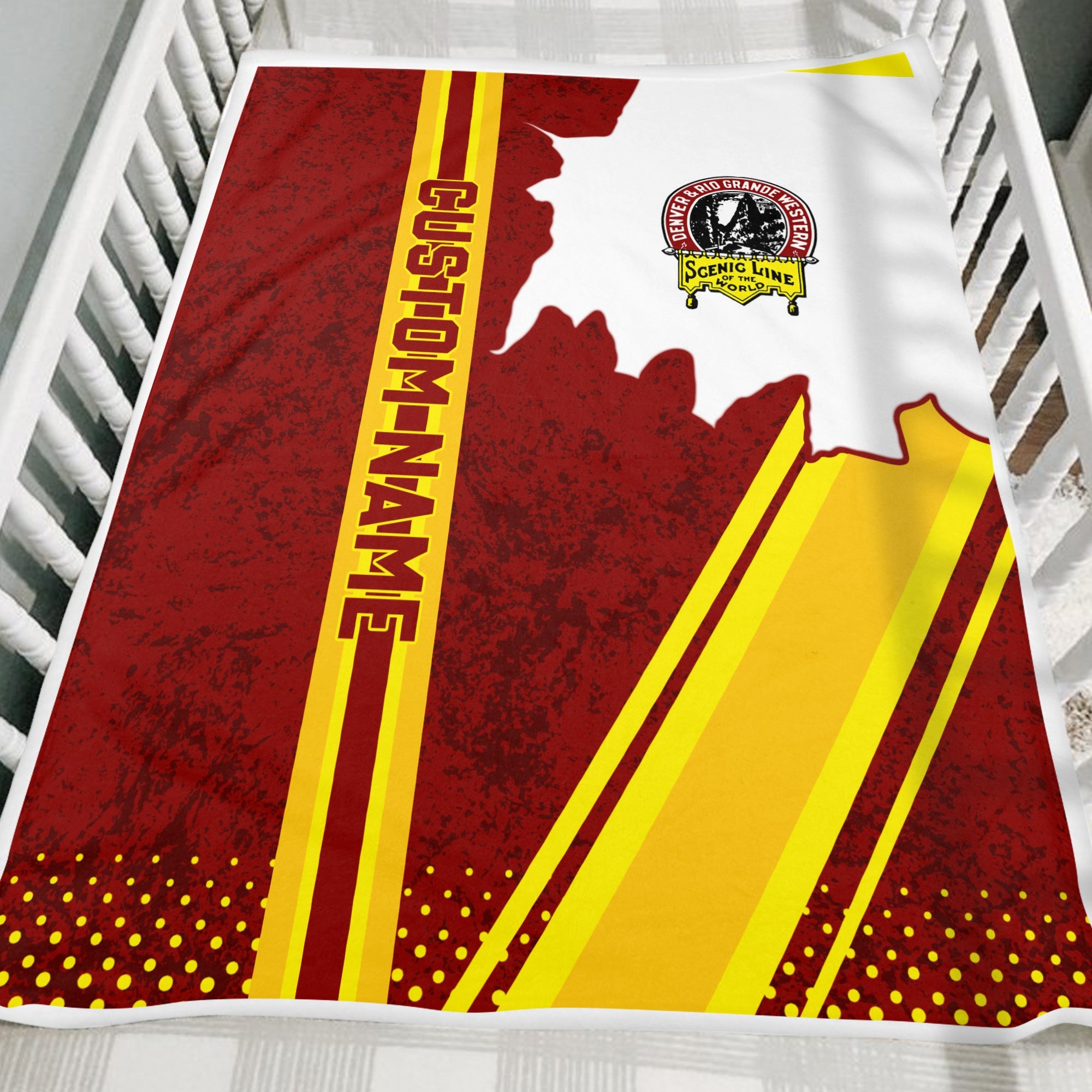 Railspirit Personalized Denver and Rio Grande Western Railroad Blanket Vintage All Over Printed Blanket