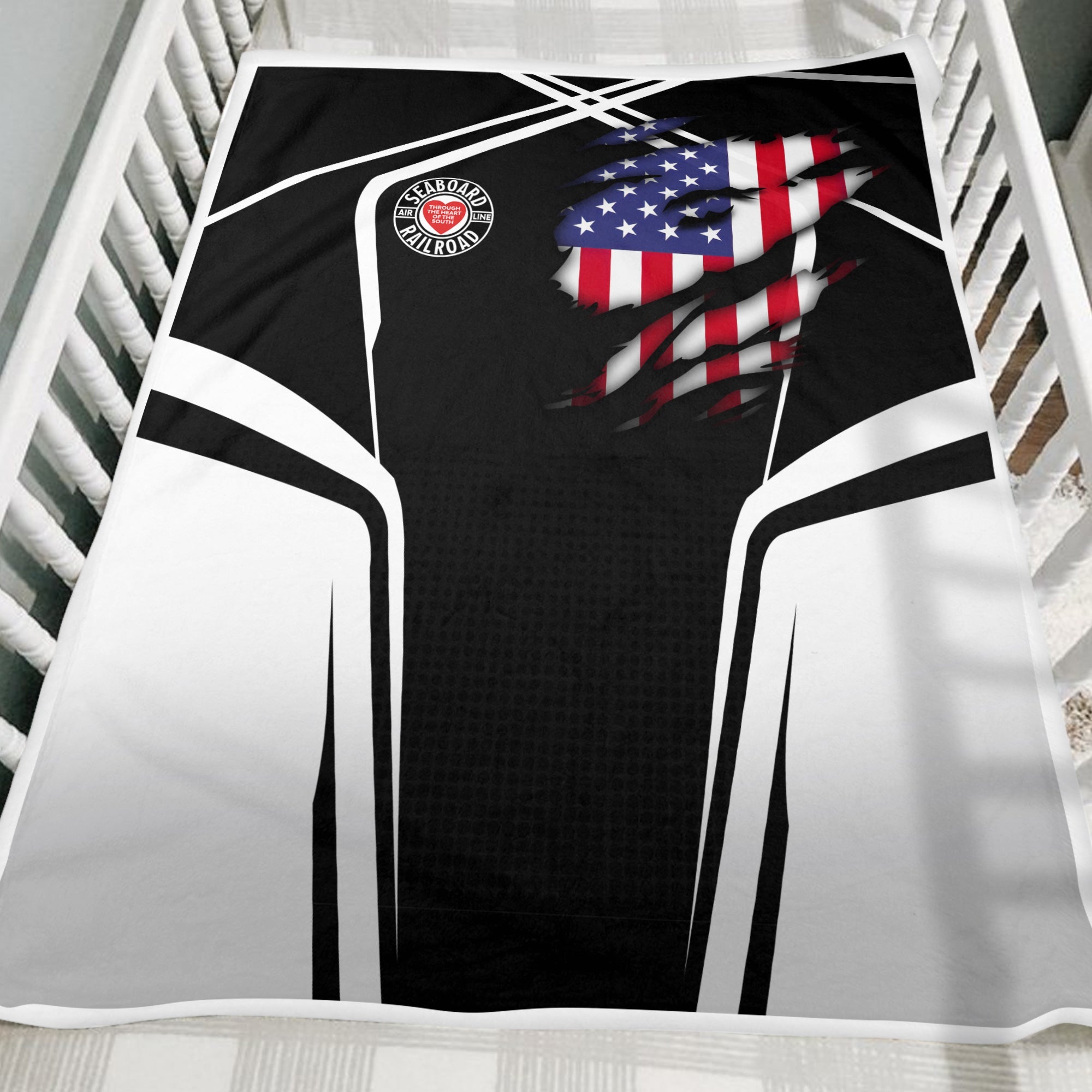 Railspirit Personalized Seaboard Air Line Railroad Blanket American Vintage All Over Printed Blanket