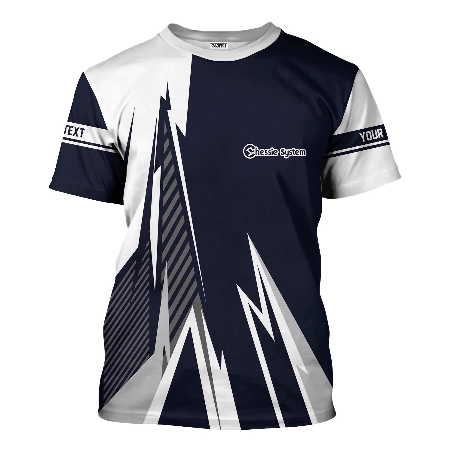 Railspirit Personalized Chessie System Railroad T-Shirt Lightning-Inspired Railway Style Shirt For Train Lovers