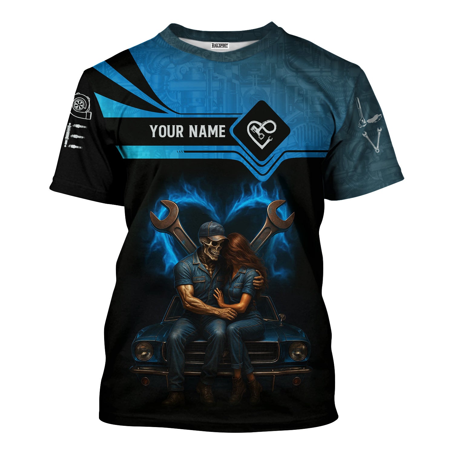 Personalized T-Shirt He Is The Bolt To My Nut, Funny Mechanic Couple Gift, Auto Mechanic Gift For Boyfriend Or Husband