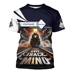 Railspirit Personalized Chessie System Railroad T Shirt One Track Mind Train Printed Shirt