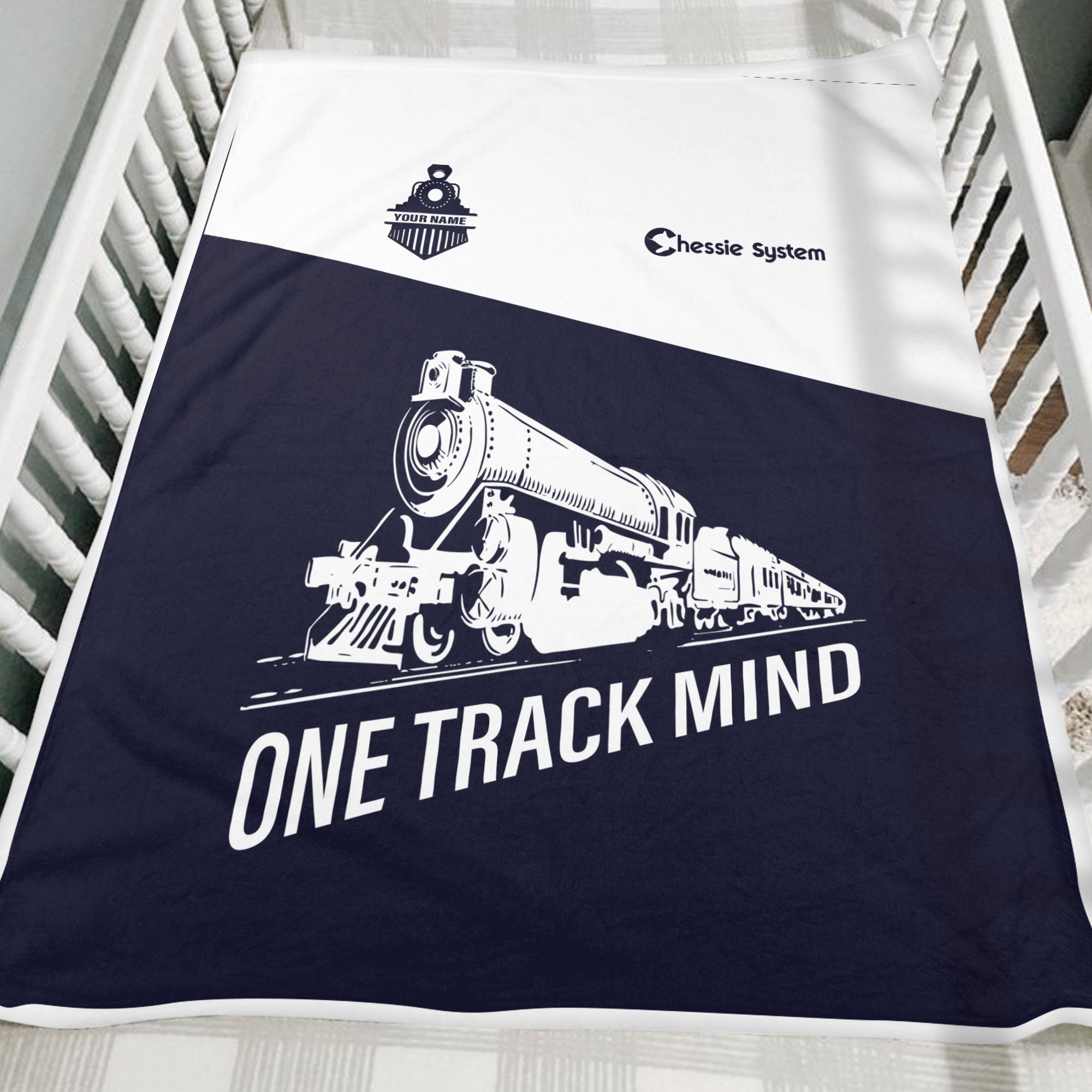 Railspirit Personalized Chessie System Railroad Blanket One Track Mind Train Blanket Gift Idea For Train Lover
