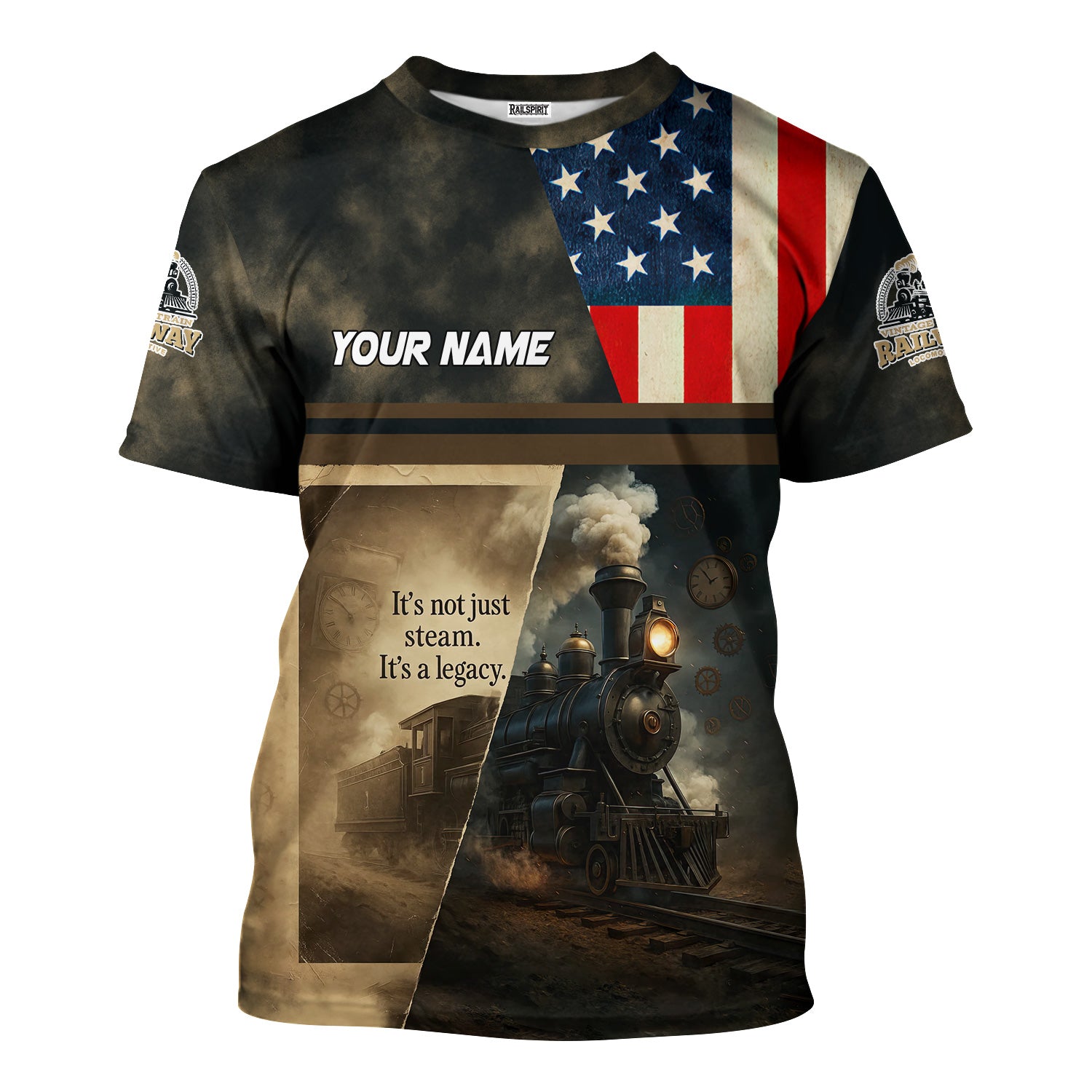 Railspirit Personalized T-Shirt It's Not Just A Steam It's A Legacy Vintage Train Shirt for Train Lovers
