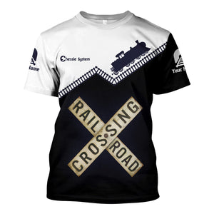 Railspirit Personalized Chessie System Railroad T Shirt Railroad Crossing Printed Train Track Shirt