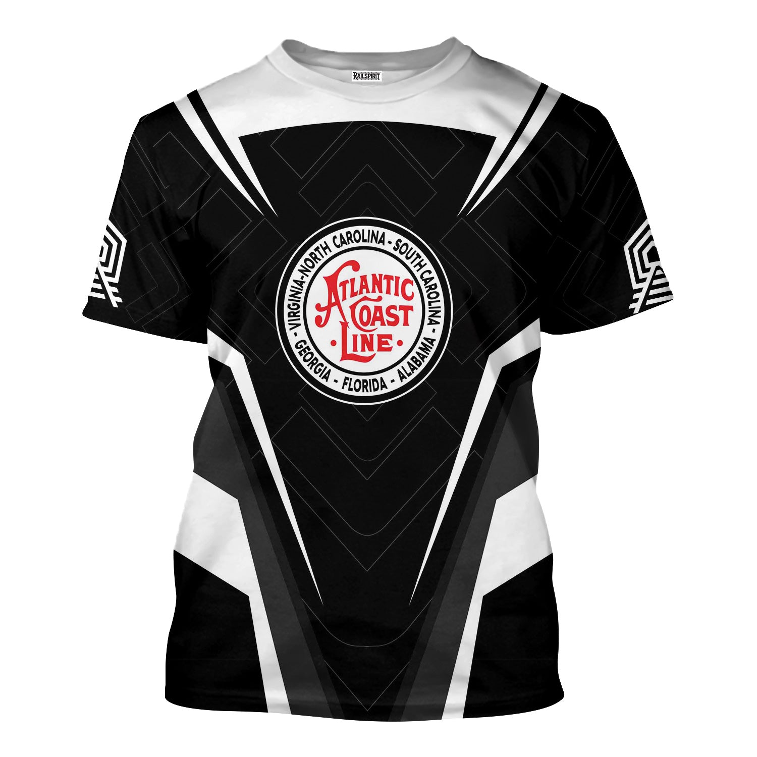 Railspirit Personalized Atlantic Coast Line Railroad T-Shirt Railway Inspired Apparel Train Shirt for Train Lovers