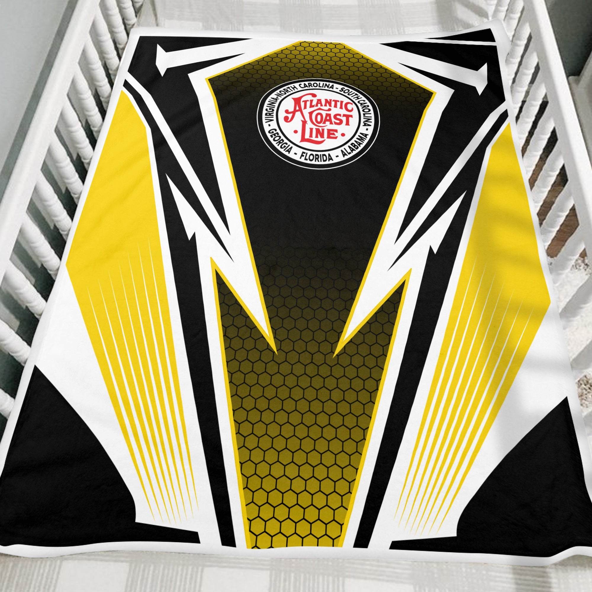 Railspirit Atlantic Coast Line Railroad Blanket Lightning Graphic Style Blanket Gift Idea For Train Lover