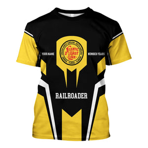 Railspirit Personalized Atlantic Coast Line Railroad T-Shirt Custom Year Railroader Shirt Gift Idea For Train Lover
