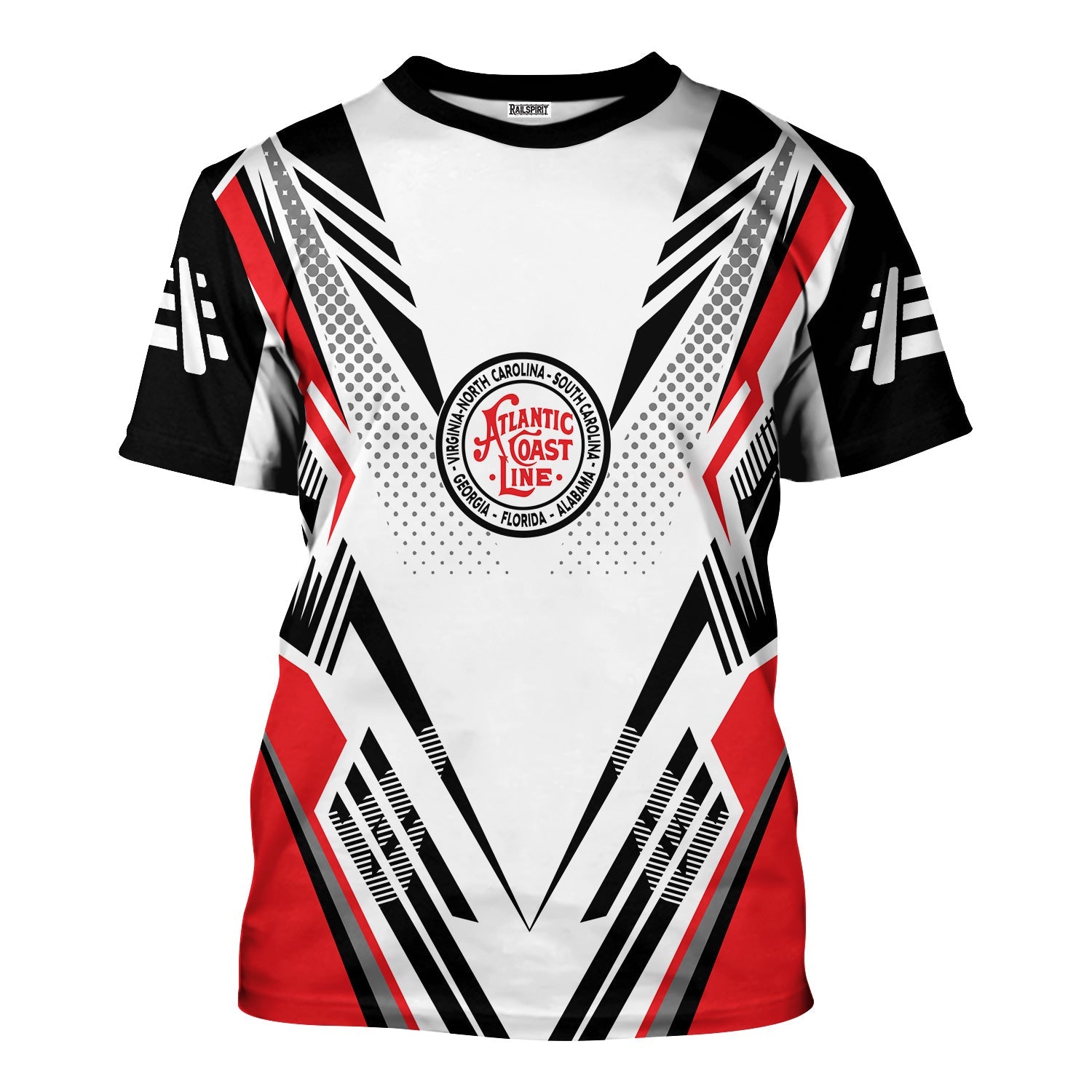 Railspirit Personalized Atlantic Coast Line Railroad T-Shirt Railroad Tribute Design Train Shirt for Train Lovers