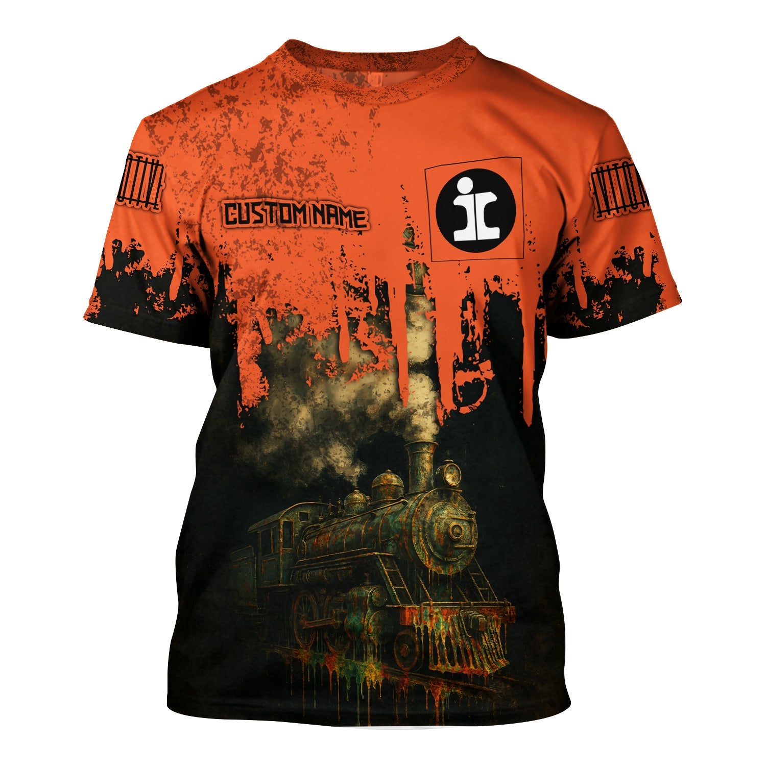 Railspirit Personalized Illinois Central Railroad T-Shirt Vintage Train Art Style Shirt For Locomotive Fans