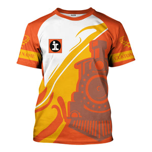 Railspirit Personalized Illinois Central Railroad T-Shirt Flame-Inspired Style Shirt Gift Idea For Train Lovers