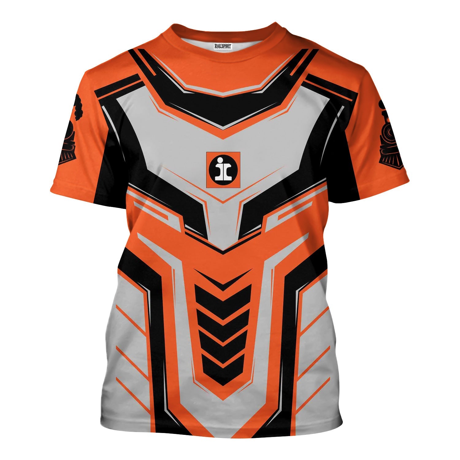 Railspirit Personalized Illinois Central Railroad T-Shirt Armor-Inspired Design Train Shirt All Over Print