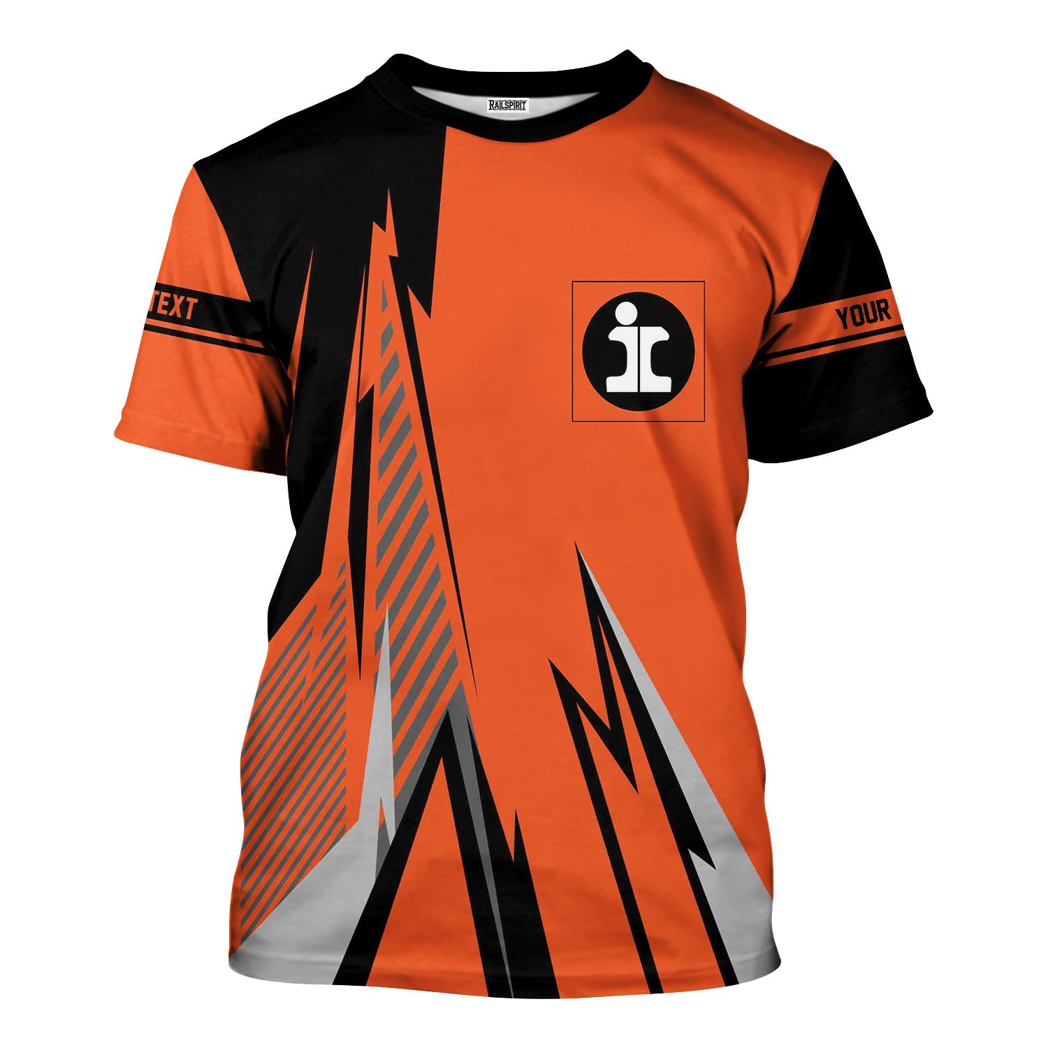 Railspirit Personalized Illinois Central Railroad T-Shirt Lightning-Inspired Railway Style Shirt For Train Lovers