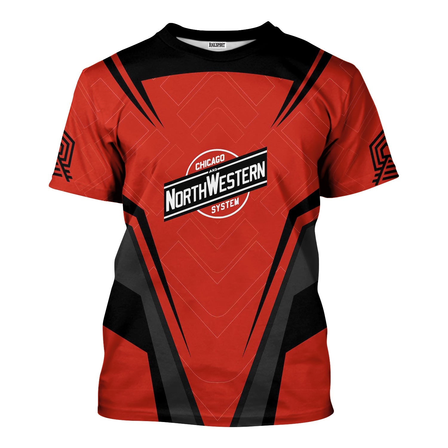 Railspirit Personalized Chicago and North Western Railway T-Shirt Railway Inspired Apparel Train Shirt for Train Lovers