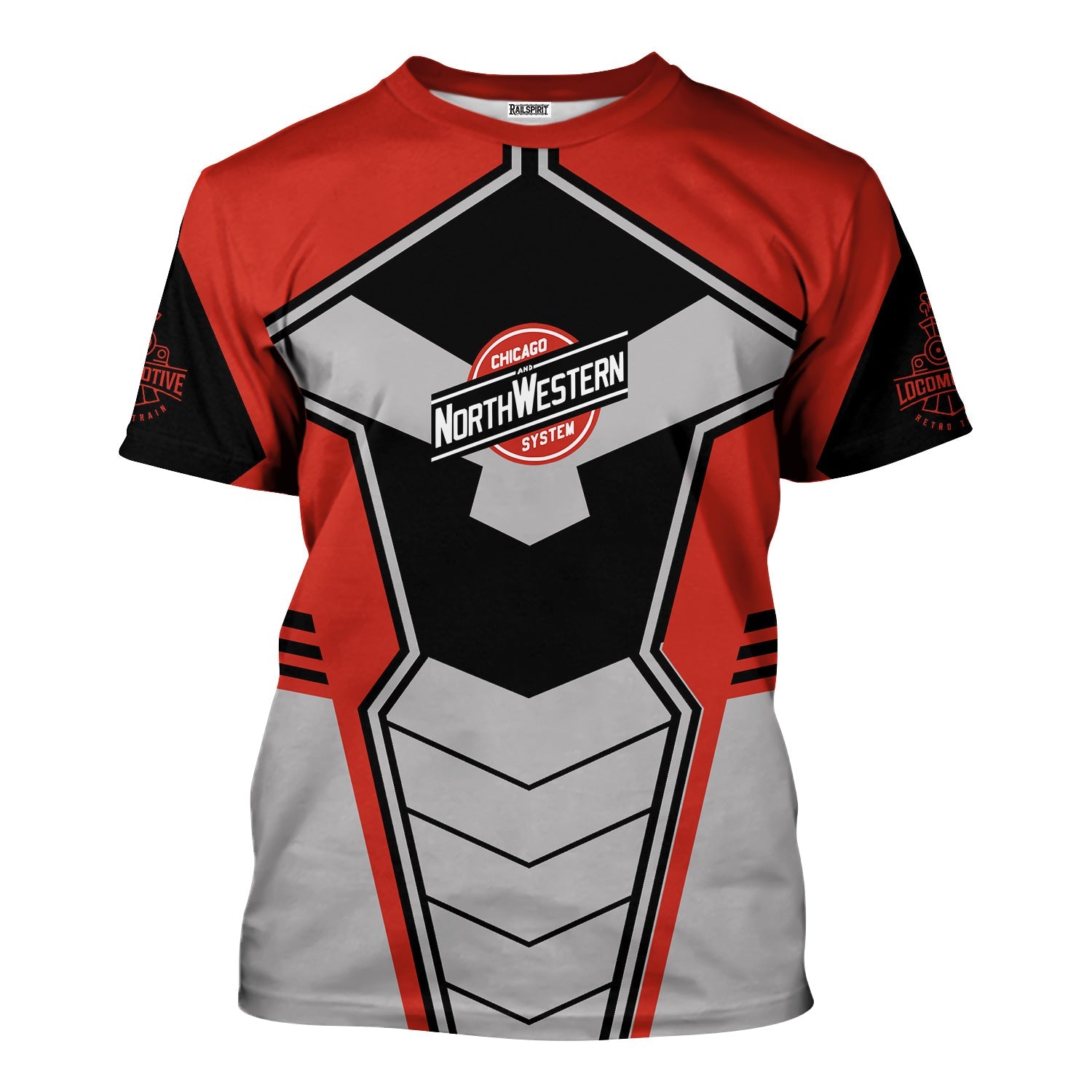 Railspirit Personalized Chicago and North Western Railway T-Shirt Engine-Inspired Style Train Shirt for Railroad Fanatic