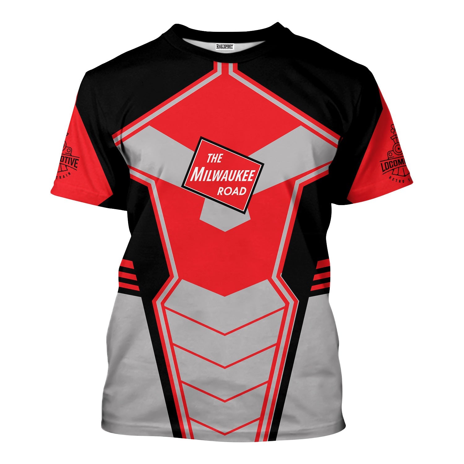 Railspirit Personalized Chicago, Milwaukee, St. Paul and Pacific Railroad T-Shirt Engine-Inspired Style Milwaukee Road Train Shirt