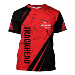Railspirit Personalized Chicago, Milwaukee, St. Paul and Pacific Railroad T-Shirt Crackle Texture Style Milwaukee Road Shirt For Trackhead