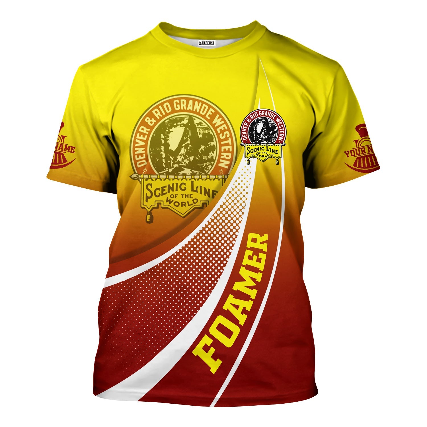 Railspirit Personalized Denver and Rio Grande Western Railroad T-Shirt Railway-Themed Style Shirt Gift Idea For Trainspotter