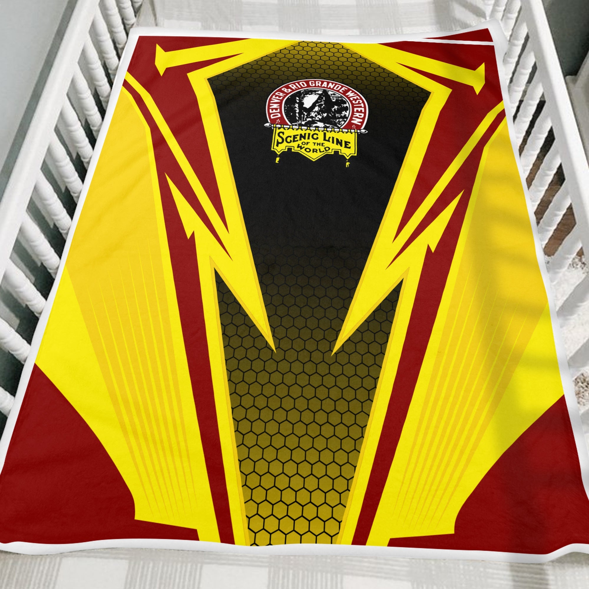 Railspirit Denver and Rio Grande Western Railroad Blanket Lightning Graphic Style Blanket Gift Idea For Train Lover