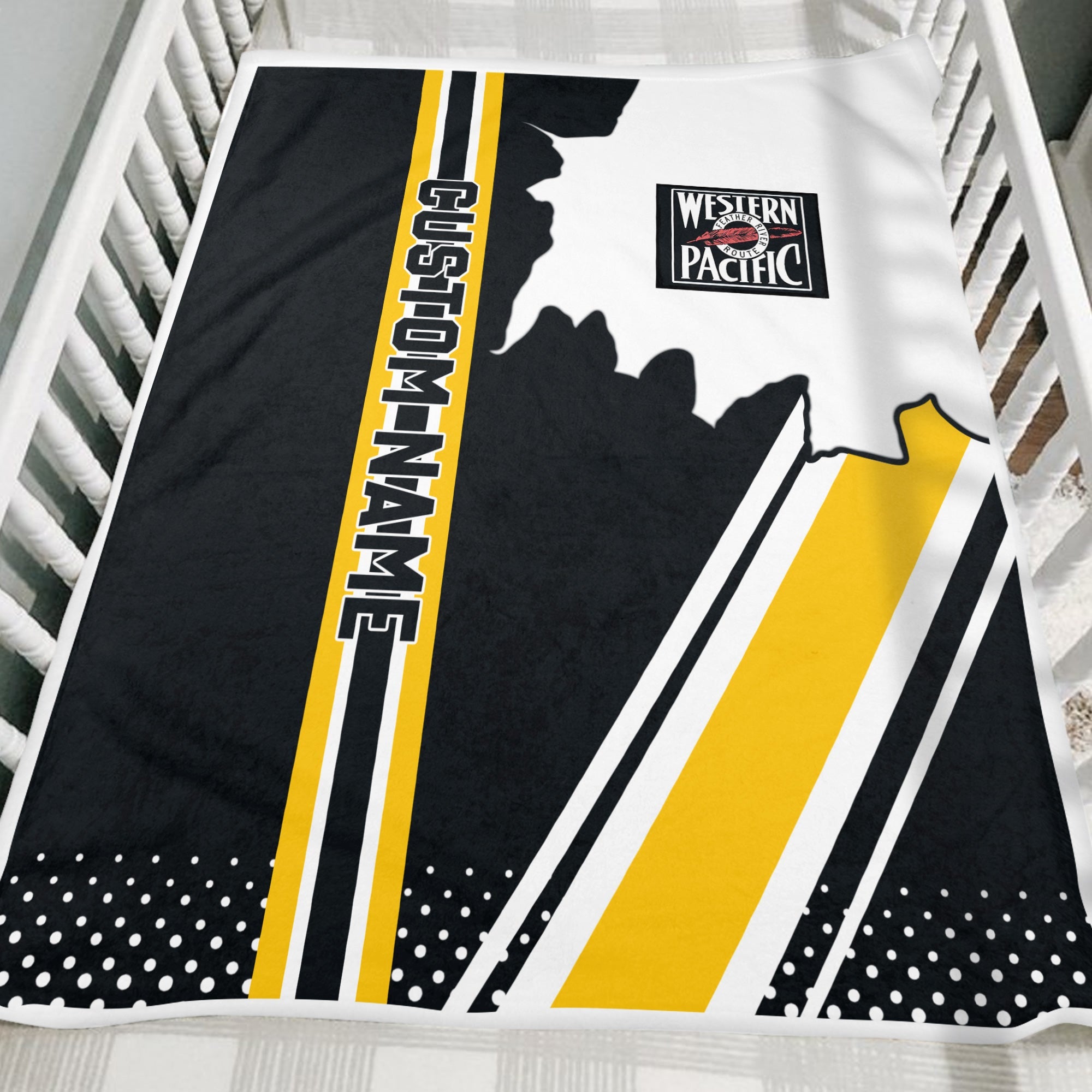 Railspirit Personalized Western Pacific Railroad Blanket Vintage All Over Printed Blanket