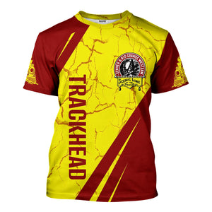 Railspirit Personalized Denver and Rio Grande Western Railroad T-Shirt Crackle Texture Style Shirt For Trackhead