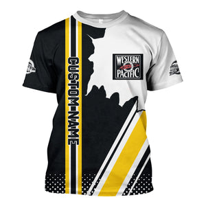 Railspirit Personalized Western Pacific Railroad T-Shirt All Over Printed Unisex Shirt