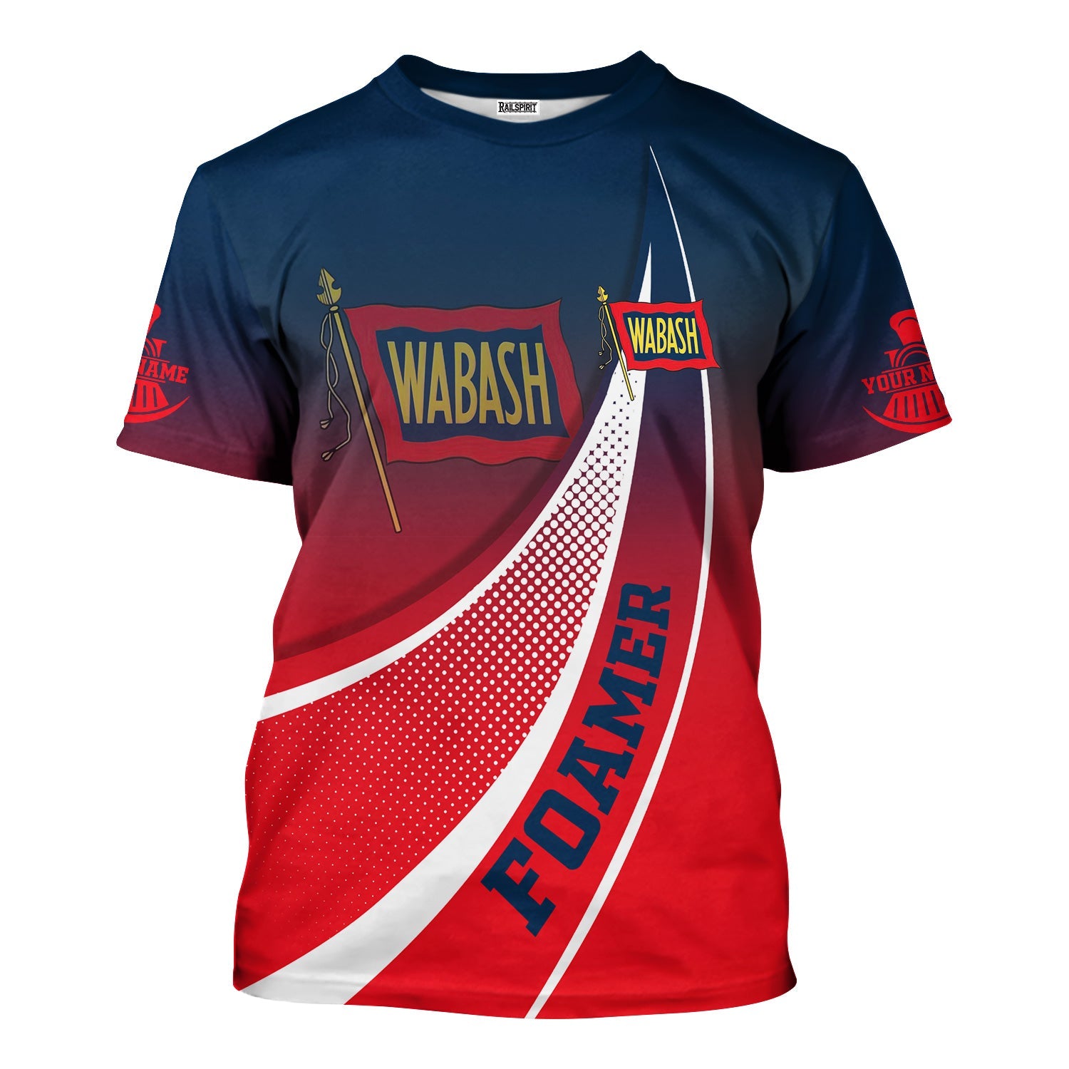 Railspirit Personalized Wabash Railroad T-Shirt Railway-Themed Style Shirt Gift Idea For Trainspotter
