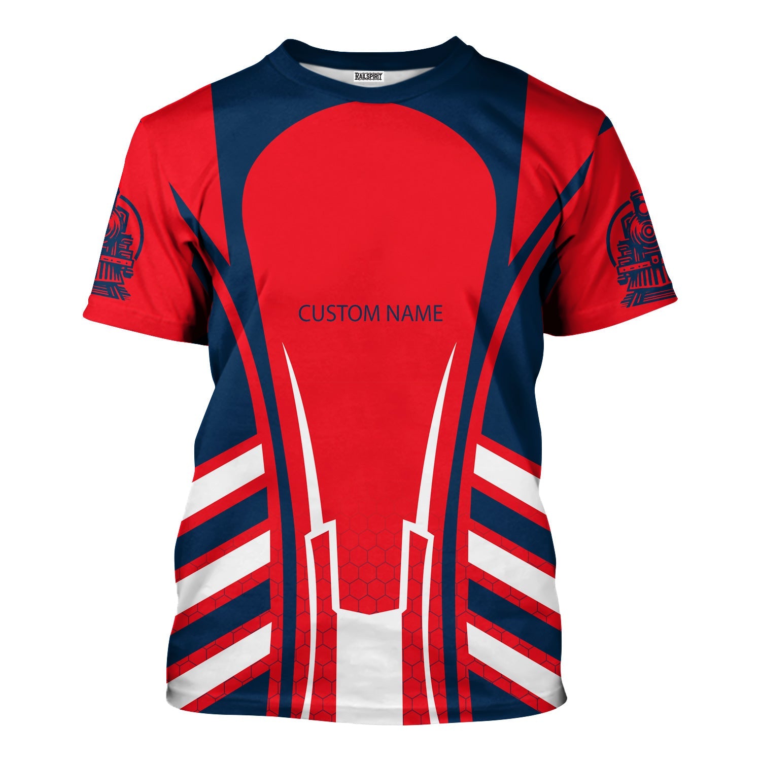 Railspirit Personalized Wabash Railroad T-Shirt Striped Railroad Style Train Shirt All Over Print