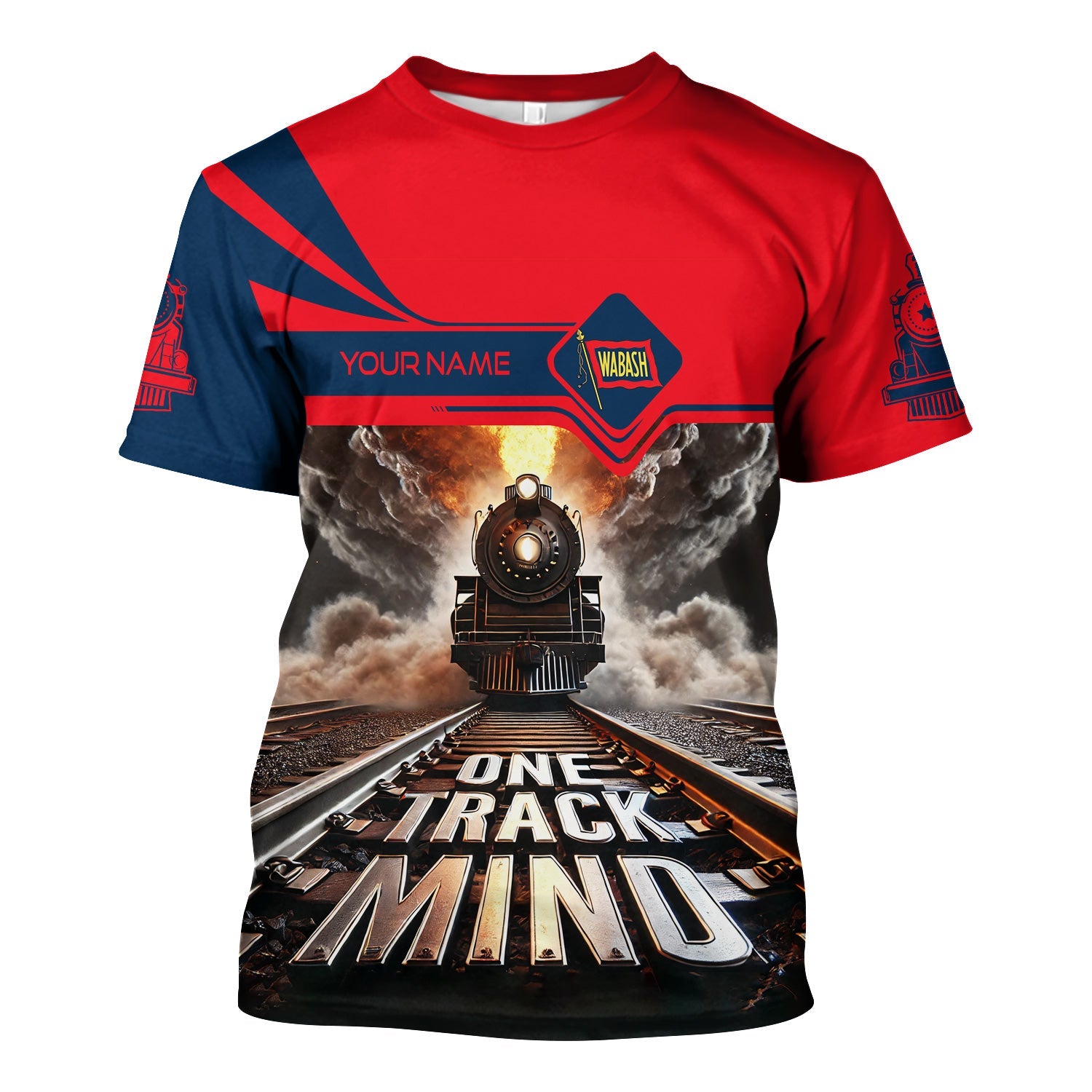 Railspirit Personalized Wabash Railroad T Shirt One Track Mind Train Printed Shirt